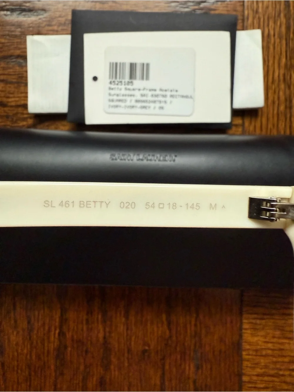 Saint Laurent Ivory Rectangular Sunglasses